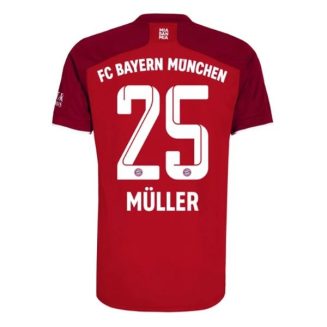 Fotbalové Dresy FC Bayern Mnichov Müller 25 Domácí Dres 2021-2022 – Krátký Rukáv