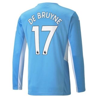 Fotbalové Dresy Manchester City De Bruyne 17 Domácí Dres 2021-2022 – Dlouhý Rukáv