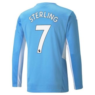 Fotbalové Dresy Manchester City Sterling 7 Domácí Dres 2021-2022 – Dlouhý Rukáv