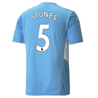 Fotbalové Dresy Manchester City Stones 5 Domácí Dres 2021-2022 – Krátký Rukáv