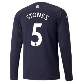 Fotbalové Dresy Manchester City Stones 5 Alternativní Dres 2021-2022 – Dlouhý Rukáv