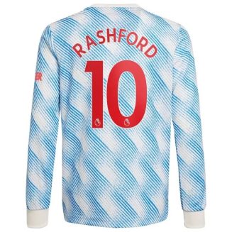 Fotbalové Dresy Manchester United Rashford 10 Venkovní Dres 2021-2022 – Dlouhý Rukáv